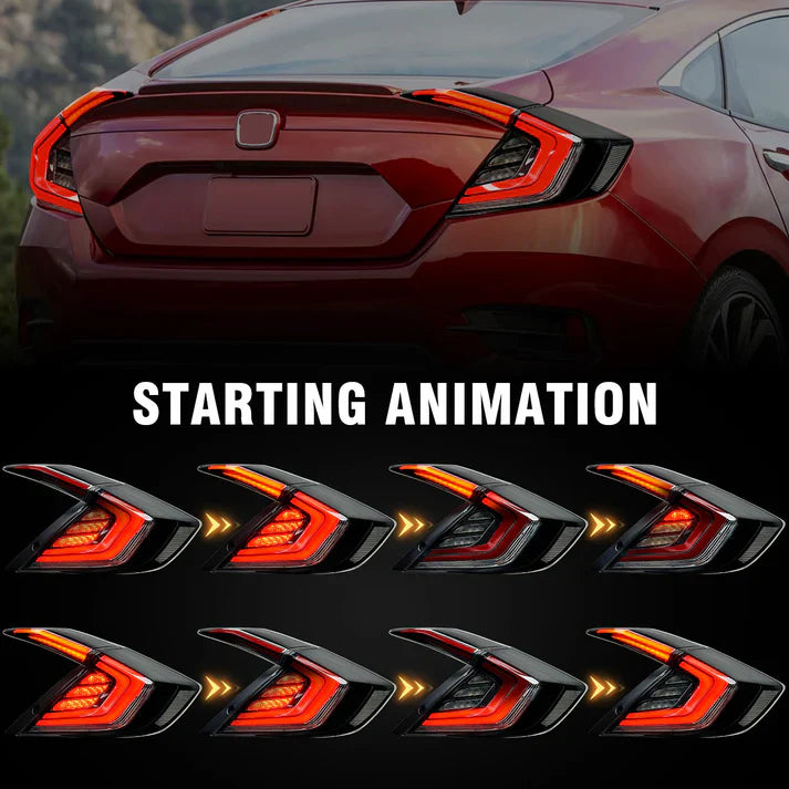 TSP LED Tail Lights for 2016-2021 Honda Civic Sedan [FC] - ** Returned Item **