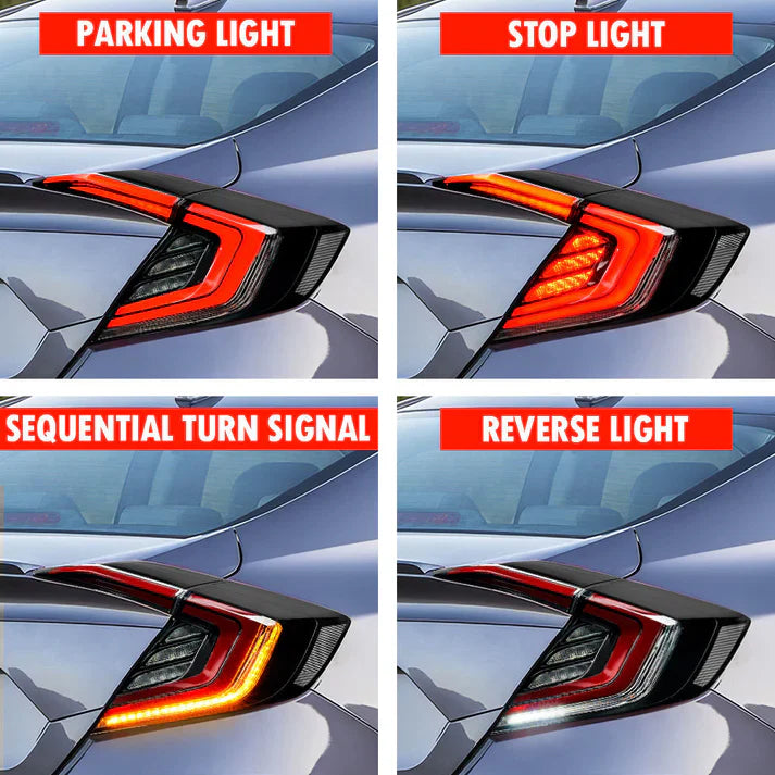 TSP LED Tail Lights for 2016-2021 Honda Civic Sedan [FC] - ** Returned Item **