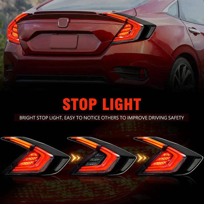 TSP LED Tail Lights for 2016-2021 Honda Civic Sedan [FC] - ** Returned Item **