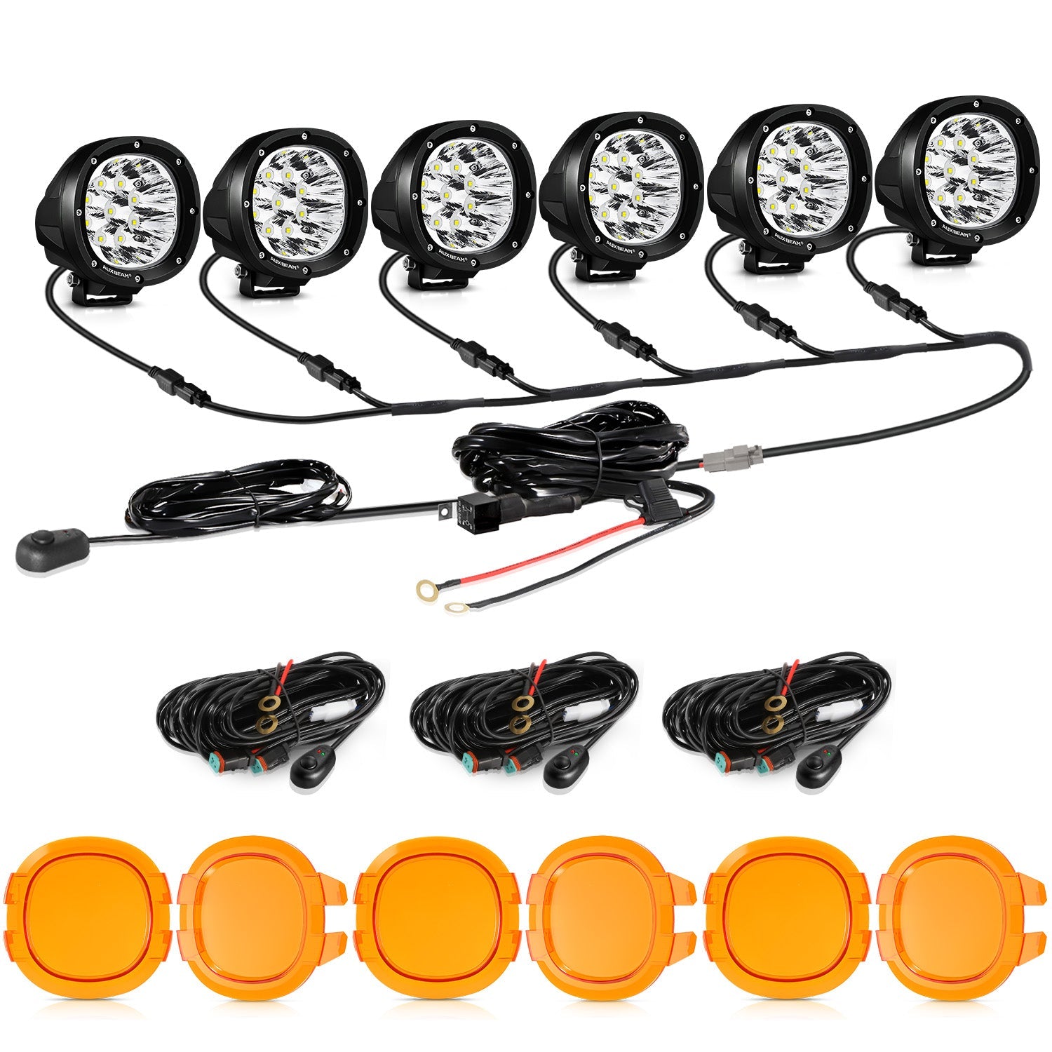 Auxbeam® 4 inch 90W round led pods spot white light | off road pod
