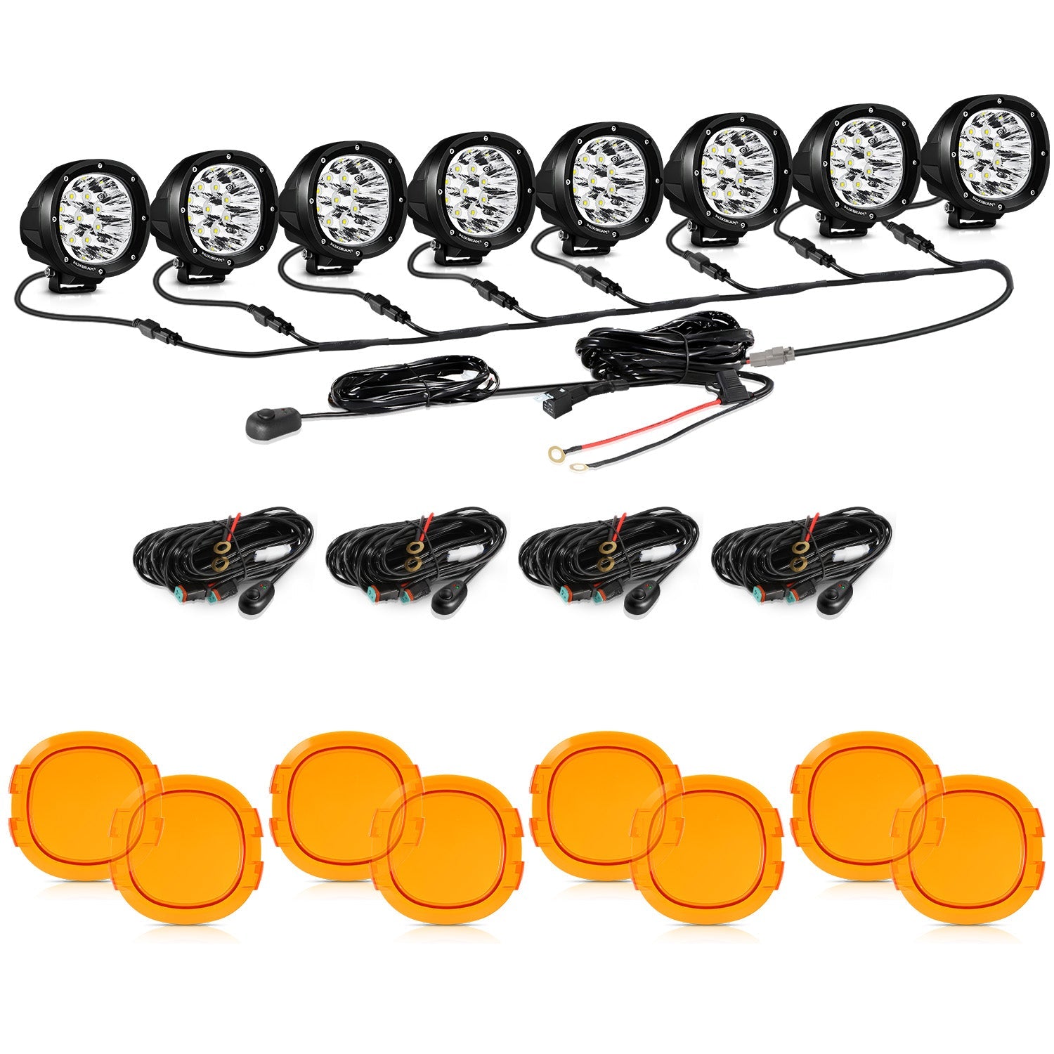 Auxbeam® 4 inch 90W round led pods spot white light | off road pod