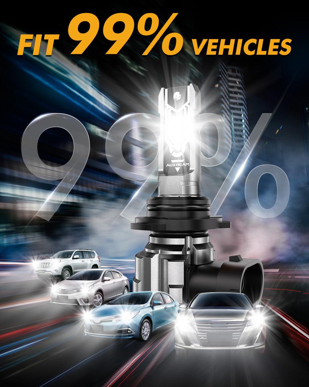 Auxbeam 9006 / HB4 LED Fog Light & DRL Bulbs – Q5 Series, 50W, 10,000LM, 6500K Cool White (2 Pack)