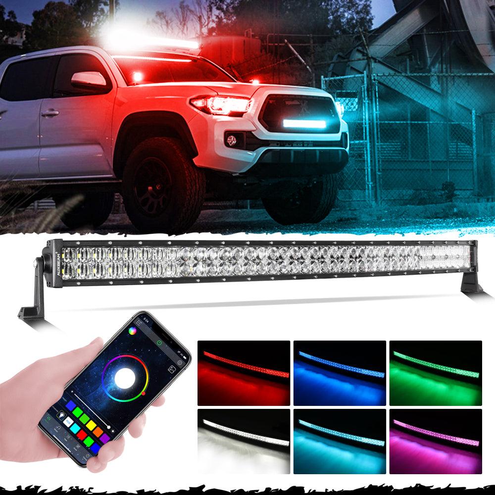 Auxbeam V-PRO Series RGBW LED Light Bar – 22"/32"/42"/52", Color-Changing, Off-Road