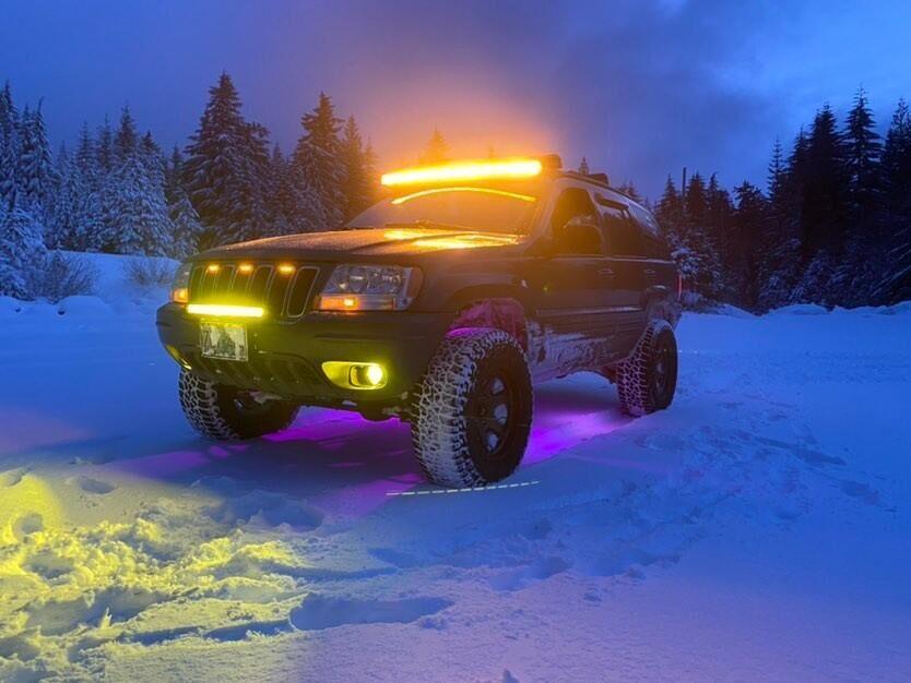 Auxbeam 6 Modes Series 50" LED Light Bar – Curved, White & Amber, Off-Road