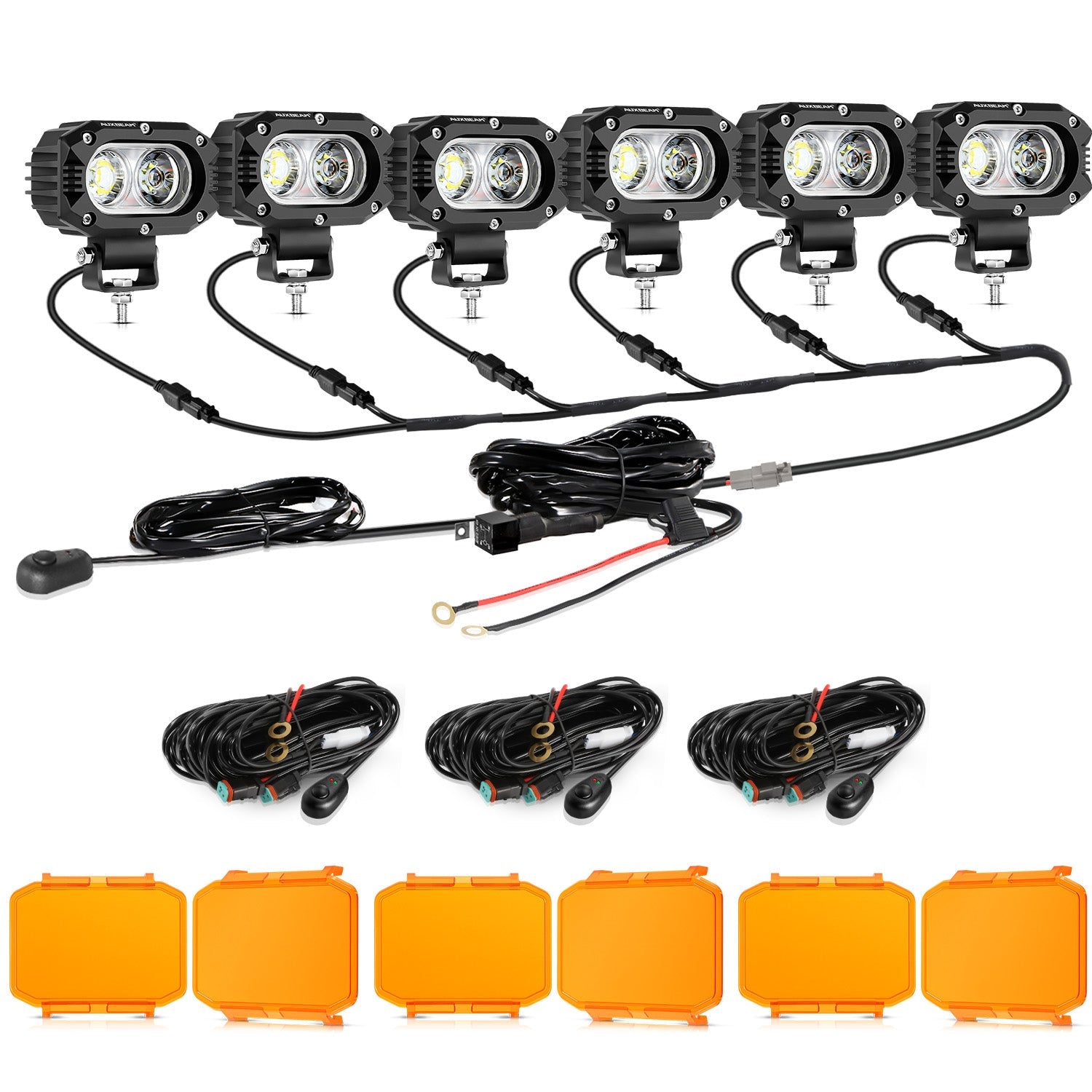 Auxbeam R4 Series 4" LED Pod Lights – 60W, White Flood Beam