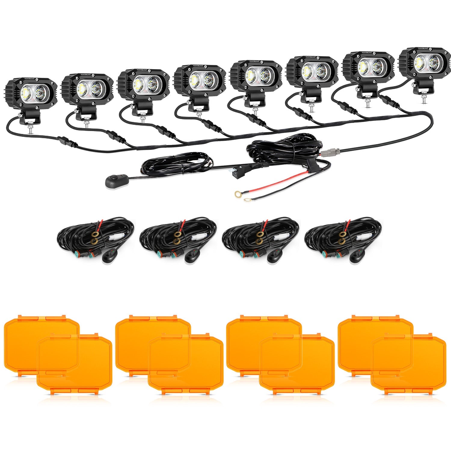 Auxbeam R4 Series 4" LED Pod Lights – 60W, White Flood Beam