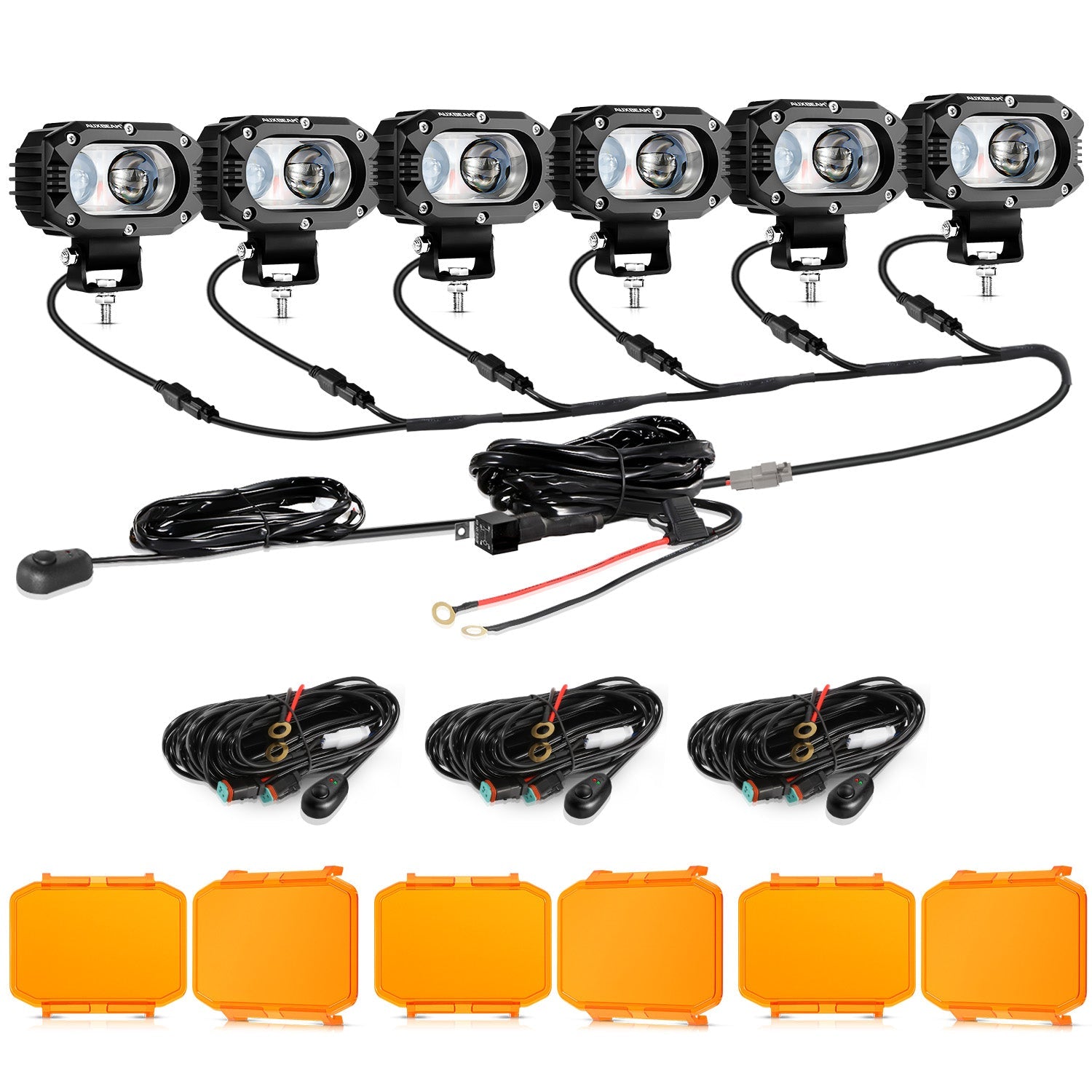 Auxbeam R4 Series 4" 60W LED Pod Lights – Spot Beam, White Driving Lights