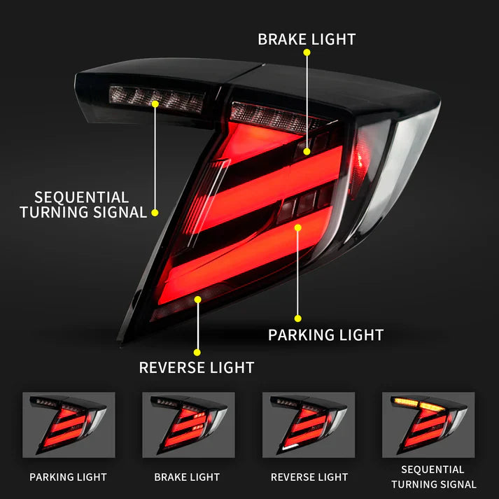 TSP LED Tail Lights for 2016-2021 Honda Civic Hatchback [FK7/FK8] - ** Returned Item **