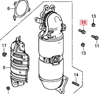 Honda Genuine Turbocharger to Downpipe Flanged Bolt for 2016+ Honda Civic/Integra/Accord