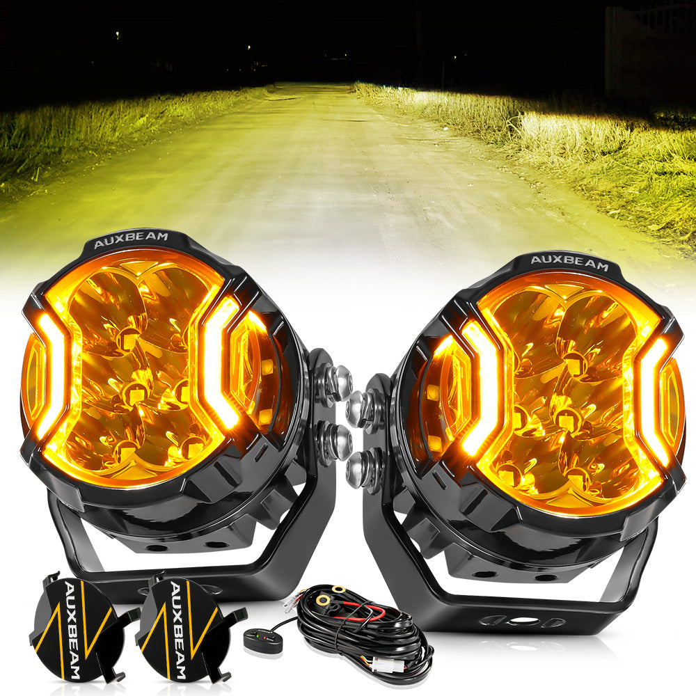 Auxbeam V-ULTRA Series 3" LED Side Shooter Pods – 108W, Amber, Amber DRL