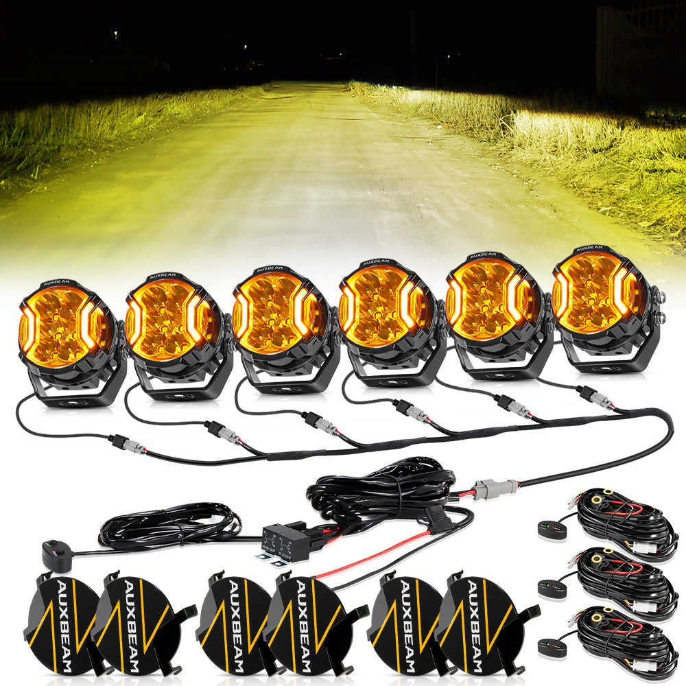 Auxbeam V-ULTRA Series 3" LED Side Shooter Pods – 108W, Amber, Amber DRL