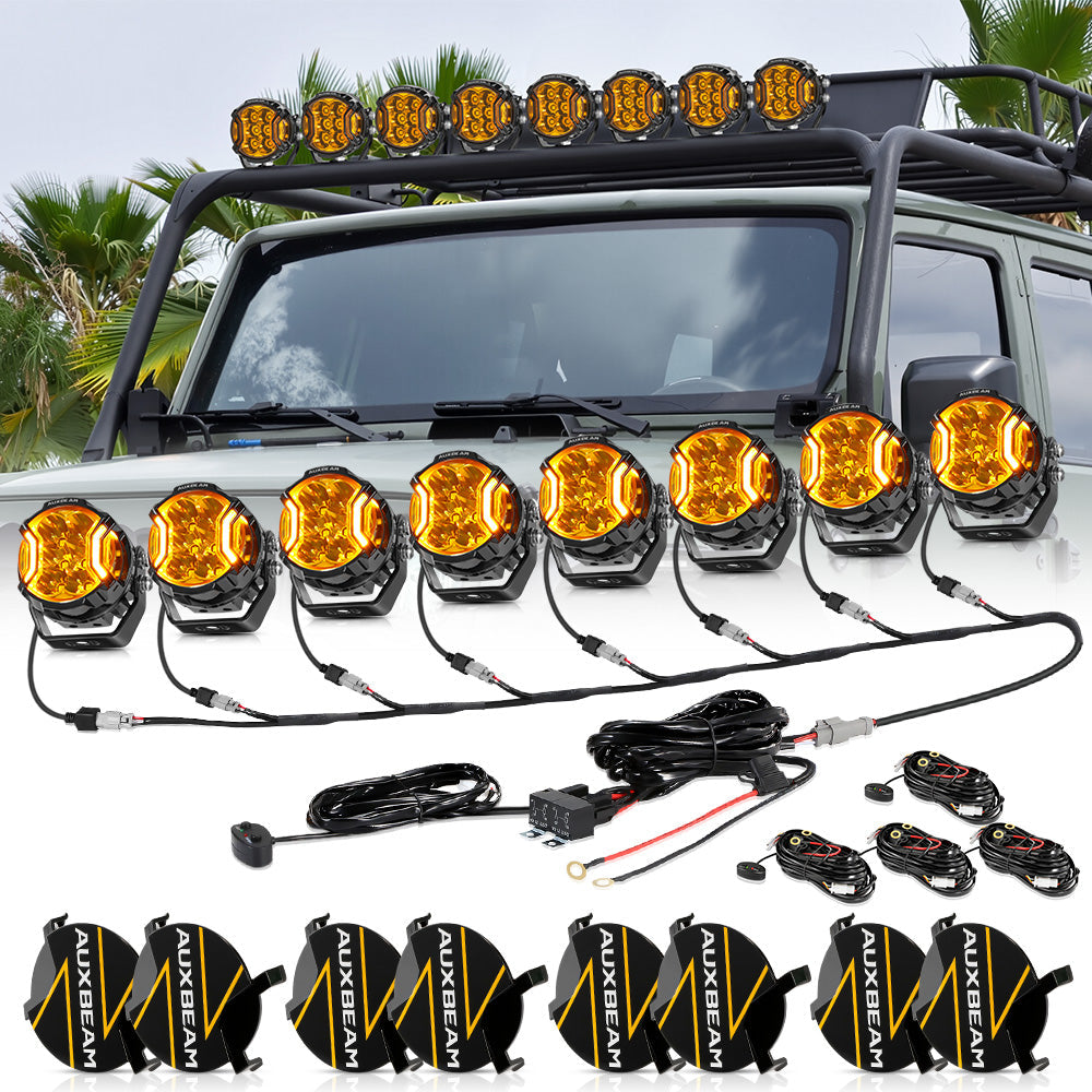 Auxbeam V-ULTRA Series 3" LED Side Shooter Pods – 108W, Amber, Amber DRL
