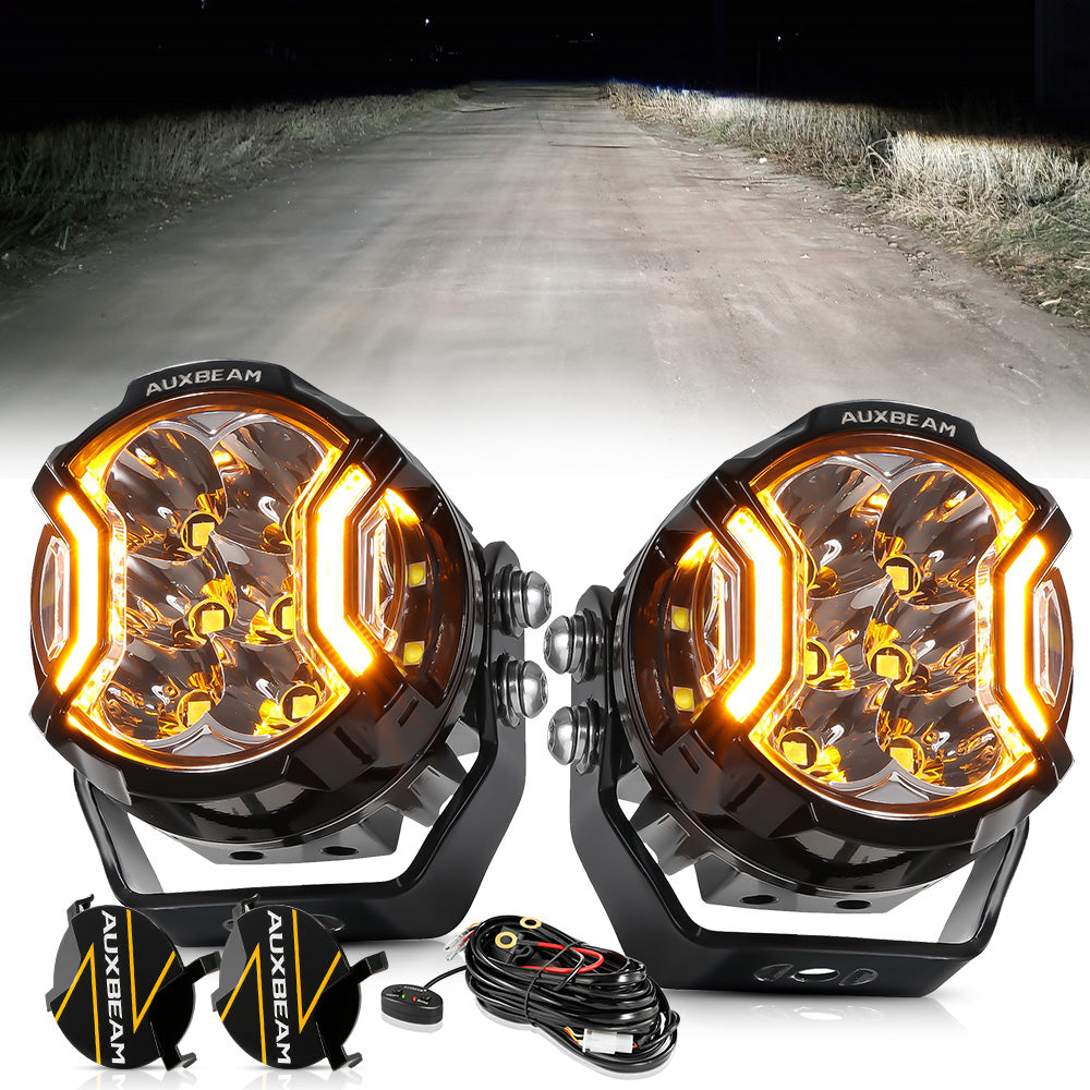 Auxbeam V-ULTRA Series 3" LED Side Shooter Pods – 108W, White, Amber DRL
