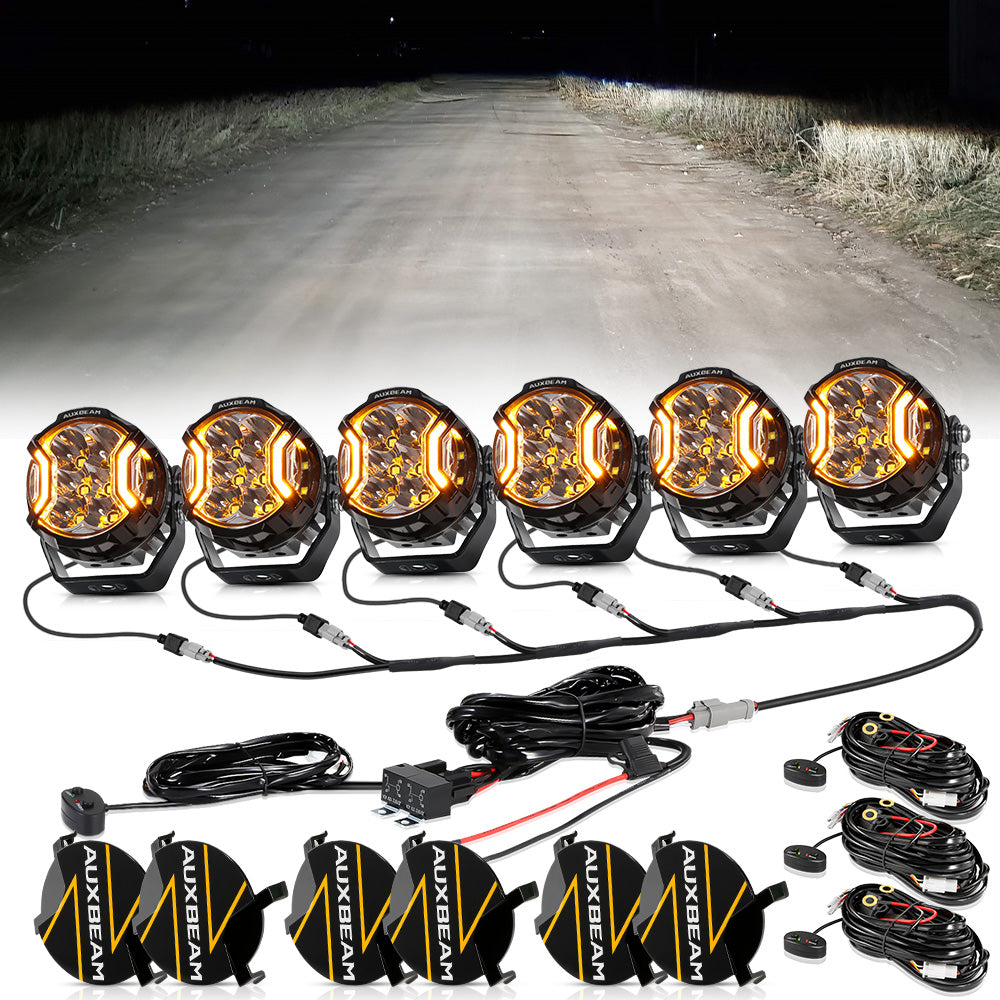 Auxbeam V-ULTRA Series 3" LED Side Shooter Pods – 108W, White, Amber DRL