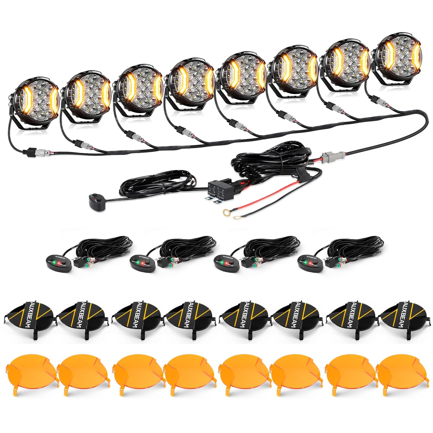 Auxbeam V-ULTRA Series 5" LED Side Shooter Pods – 172W, White, Amber DRL