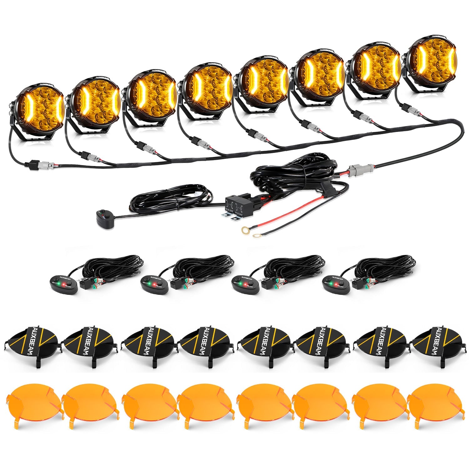 Auxbeam V-ULTRA Series 5" LED Side Shooter Pods – 172W, Amber, Amber DRL