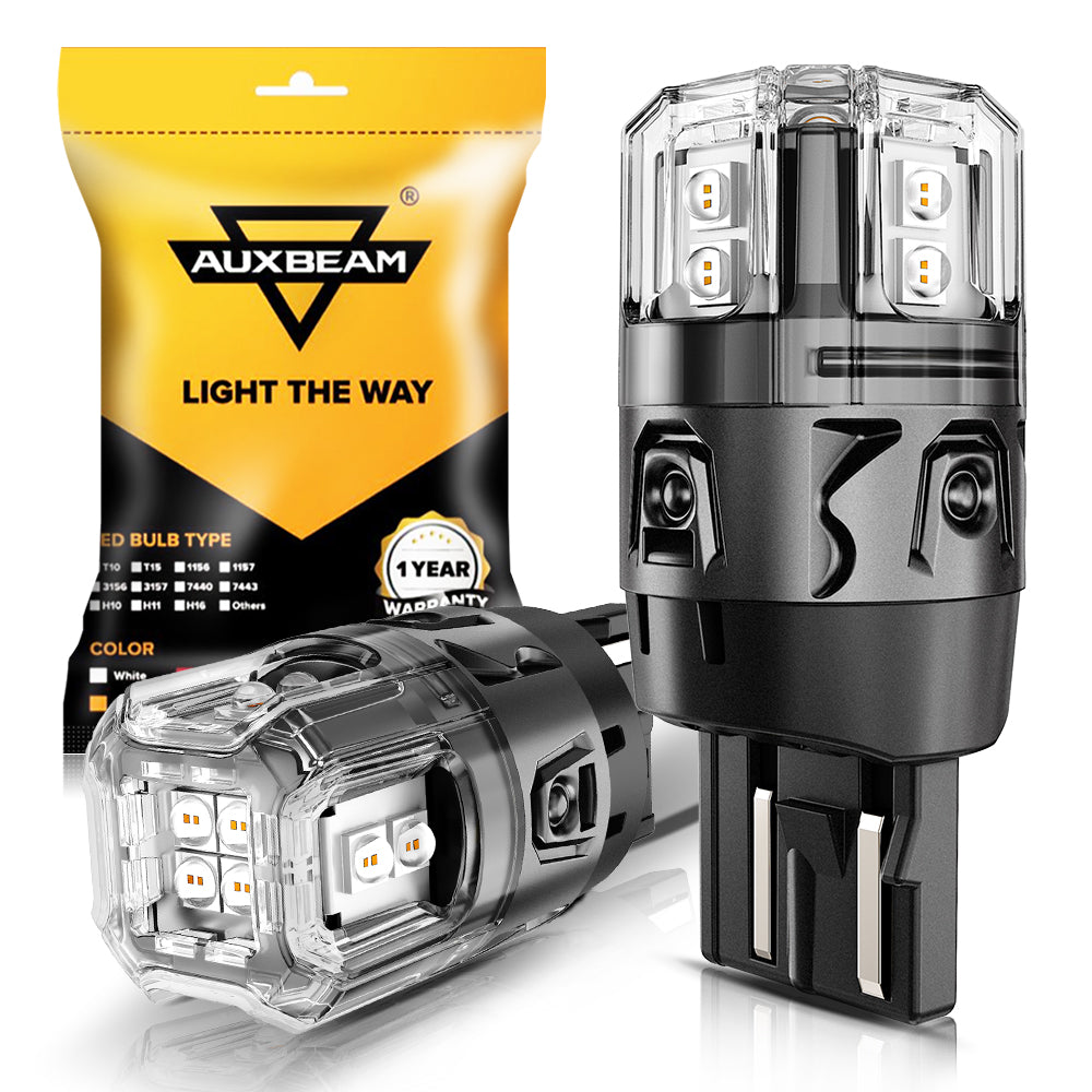 Auxbeam T20 / 7443 / 7440 LED Brake & Tail Light Bulbs – B52 Series, 11W, 500% Brighter, Red, CAN-Bus Error-Free (2 Pack)