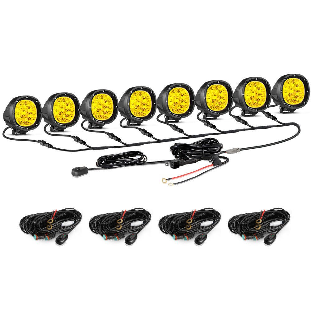Auxbeam P4 Series 4" LED Driving Lights – 90W, Amber Spot Beam