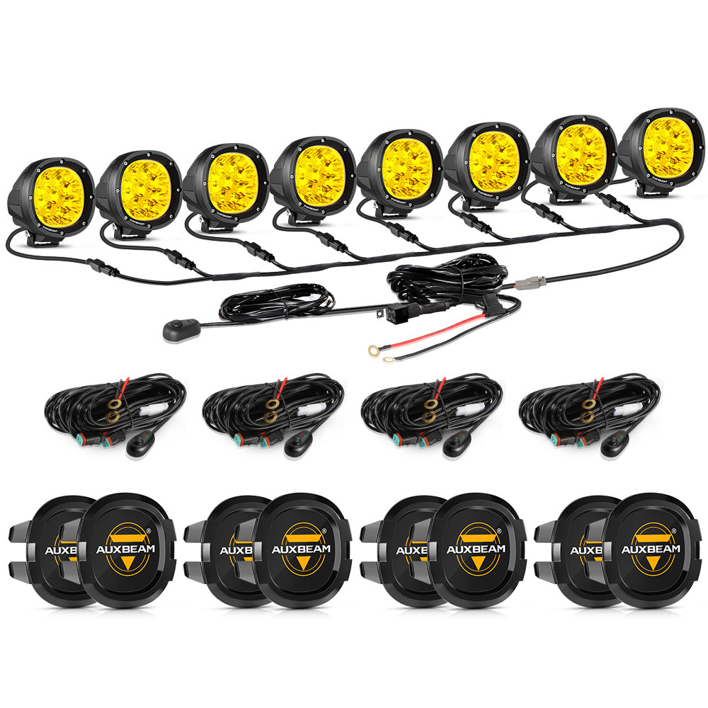 Auxbeam P4 Series 4" LED Driving Lights – 90W, Amber Spot Beam