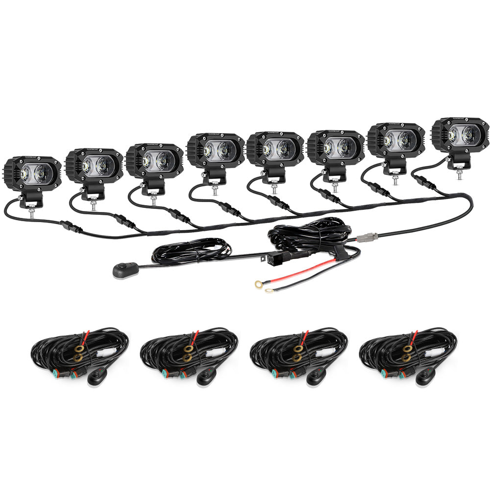 Auxbeam R4 Series 4" LED Light Pods – 60W, 120° Wide Beam, Corrugated Lens