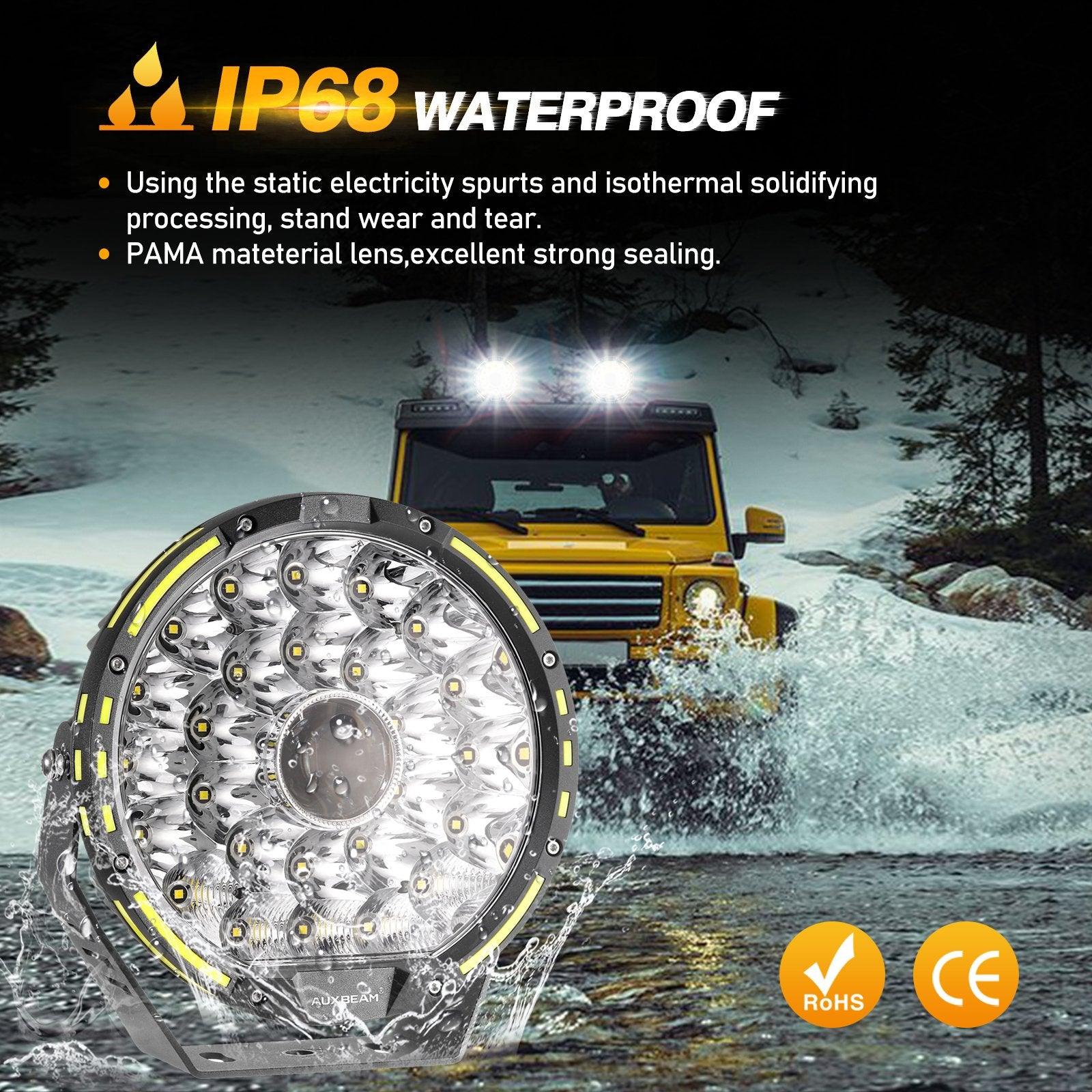 Auxbeam 360-PRO Series 9" LED Off Road Driving Lights – 270W, 37,776LM