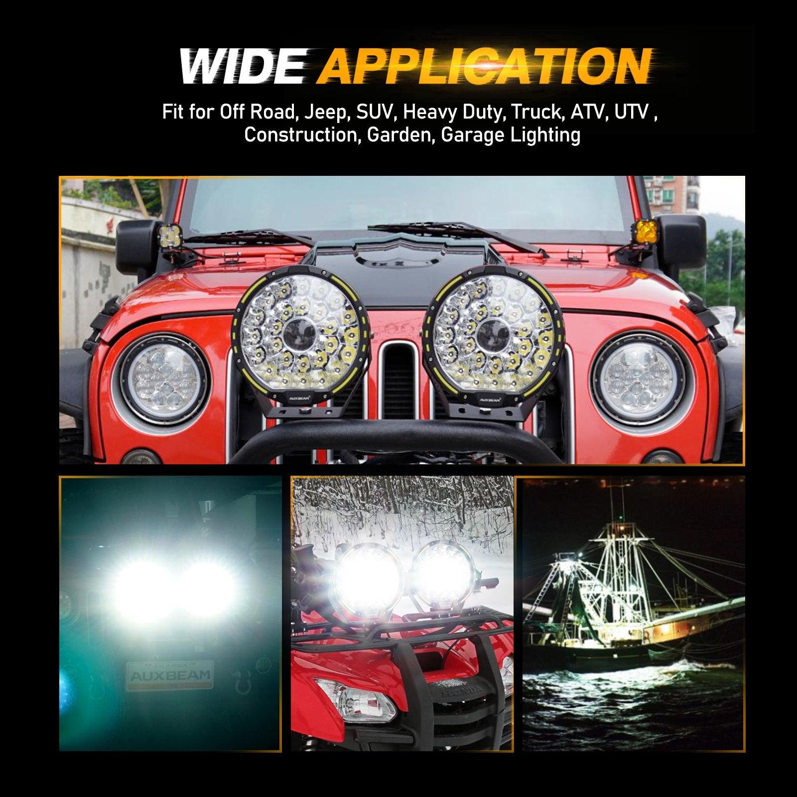 Auxbeam 360-PRO Series 9" LED Off Road Driving Lights – 270W, 37,776LM