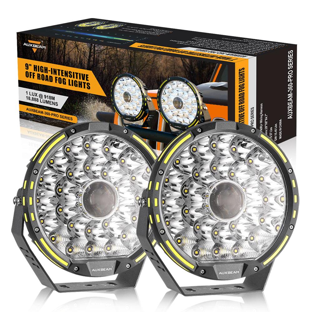 Auxbeam 360-PRO Series 9" LED Off Road Driving Lights – 270W, 37,776LM