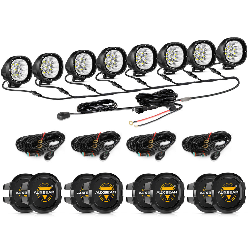 Auxbeam P4 Series 4" LED Driving Lights – 90W, 9,000LM, White Flood Beam