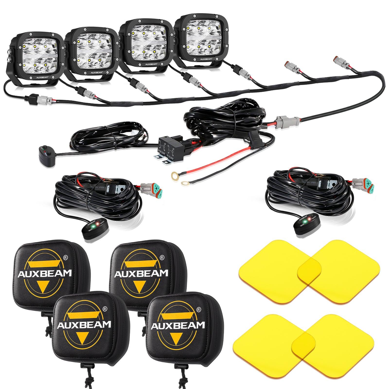 Auxbeam XP-ULTRA Series 5" LED Pods – 132W, 15,600LM, White/Amber, Amber DRL