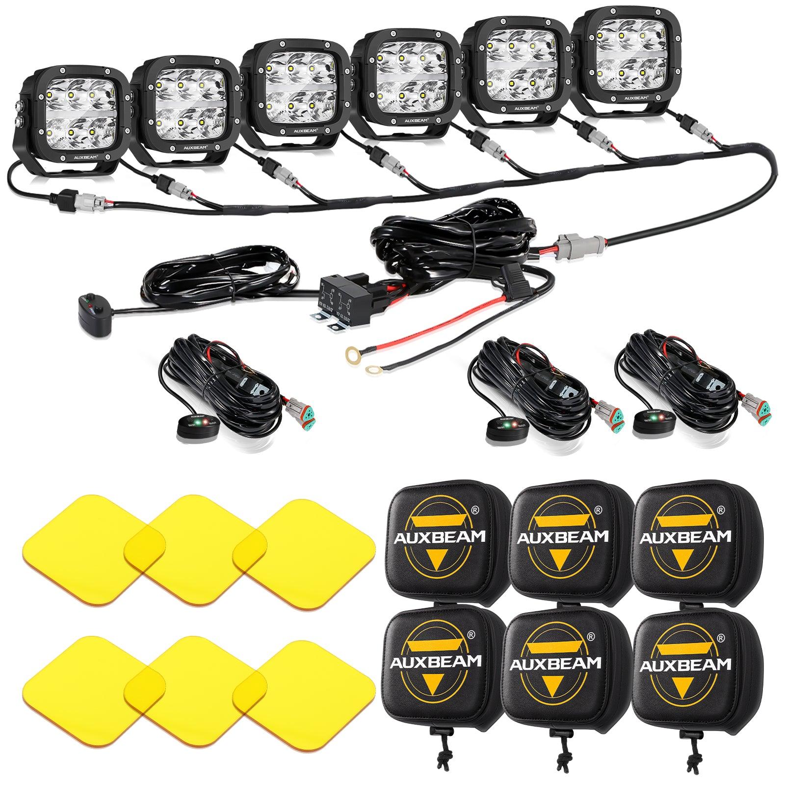 Auxbeam XP-ULTRA Series 5" LED Pods – 132W, 15,600LM, White/Amber, Amber DRL