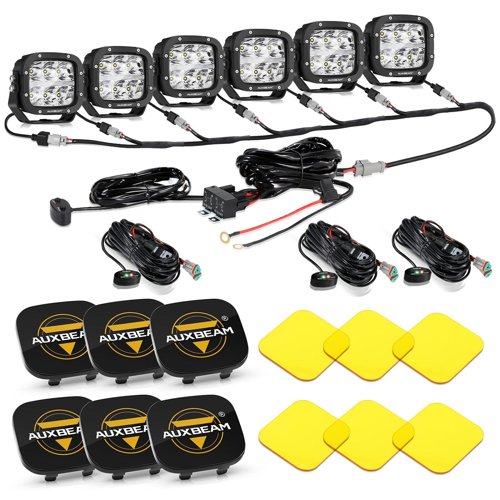 Auxbeam XP-ULTRA Series 5" LED Pods – 132W, 15,600LM, White/Amber, Amber DRL