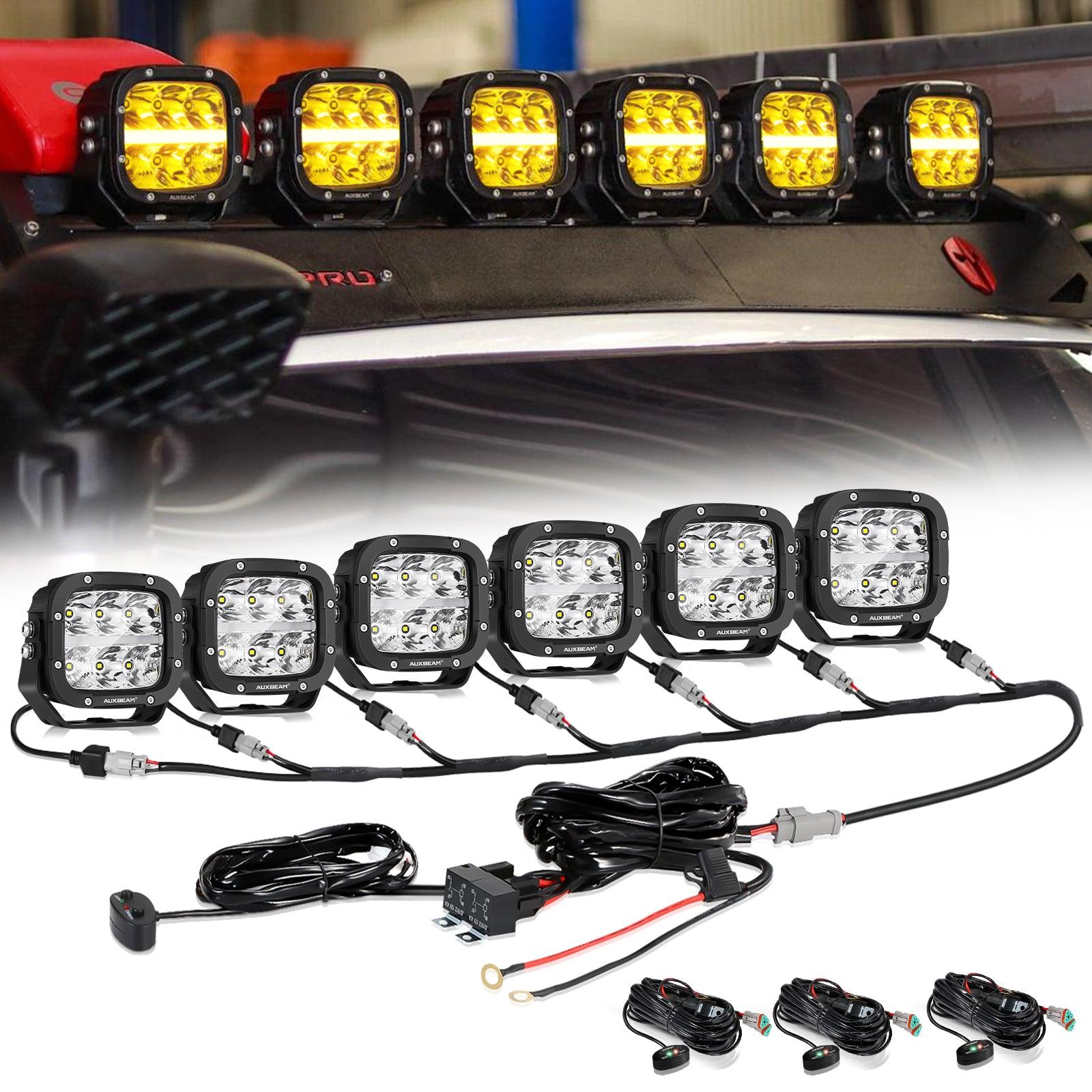 Auxbeam XP-ULTRA Series 5" LED Pods – 132W, 15,600LM, White/Amber, Amber DRL