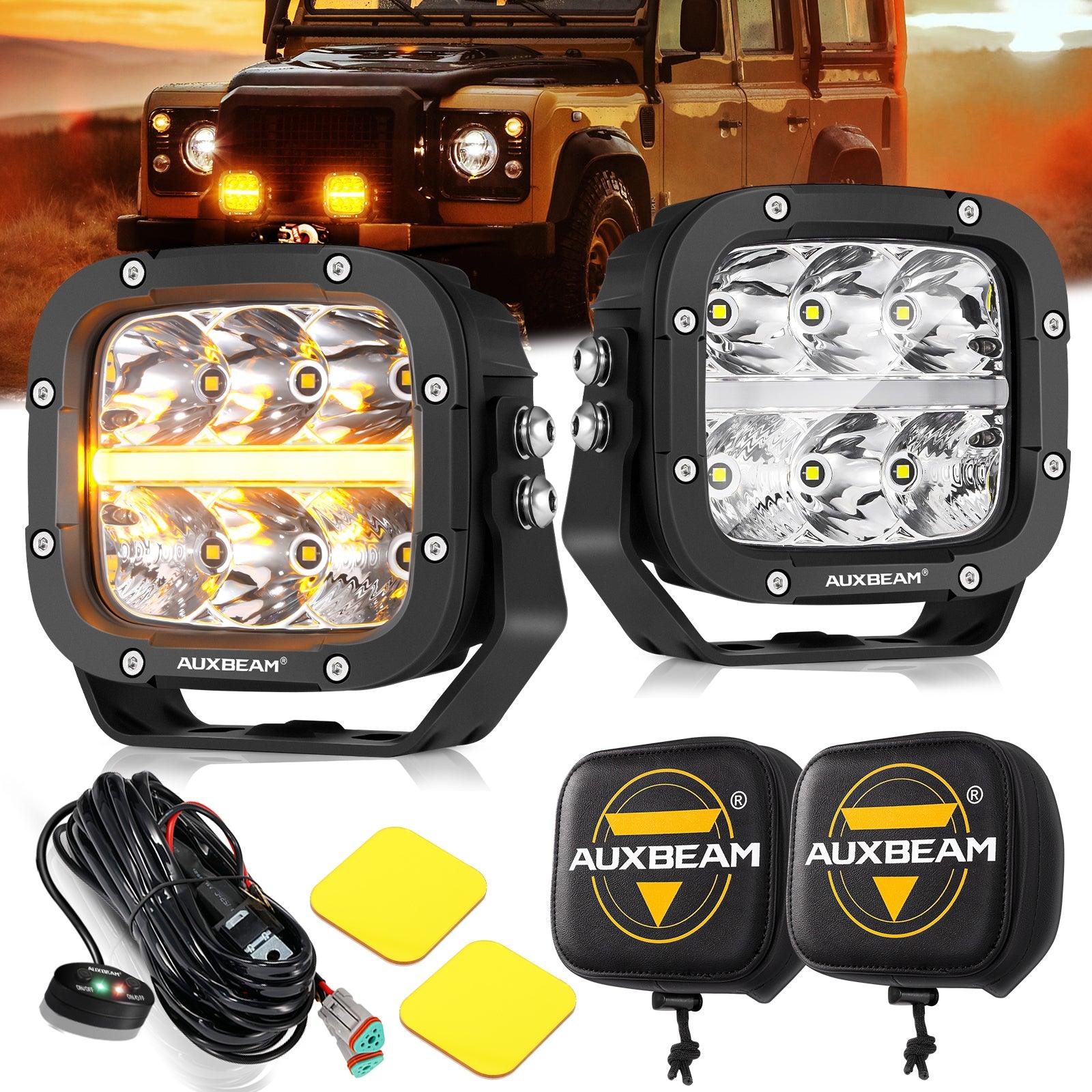 Auxbeam XP-ULTRA Series 5" LED Pods – 132W, 15,600LM, White/Amber, Amber DRL