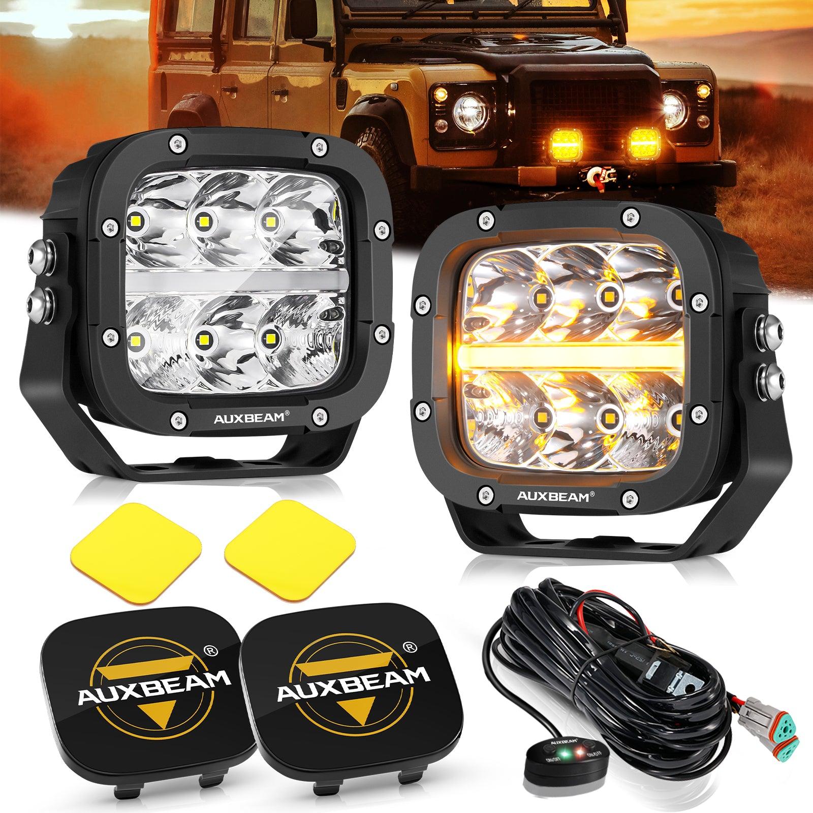 Auxbeam XP-ULTRA Series 5" LED Pods – 132W, 15,600LM, White/Amber, Amber DRL