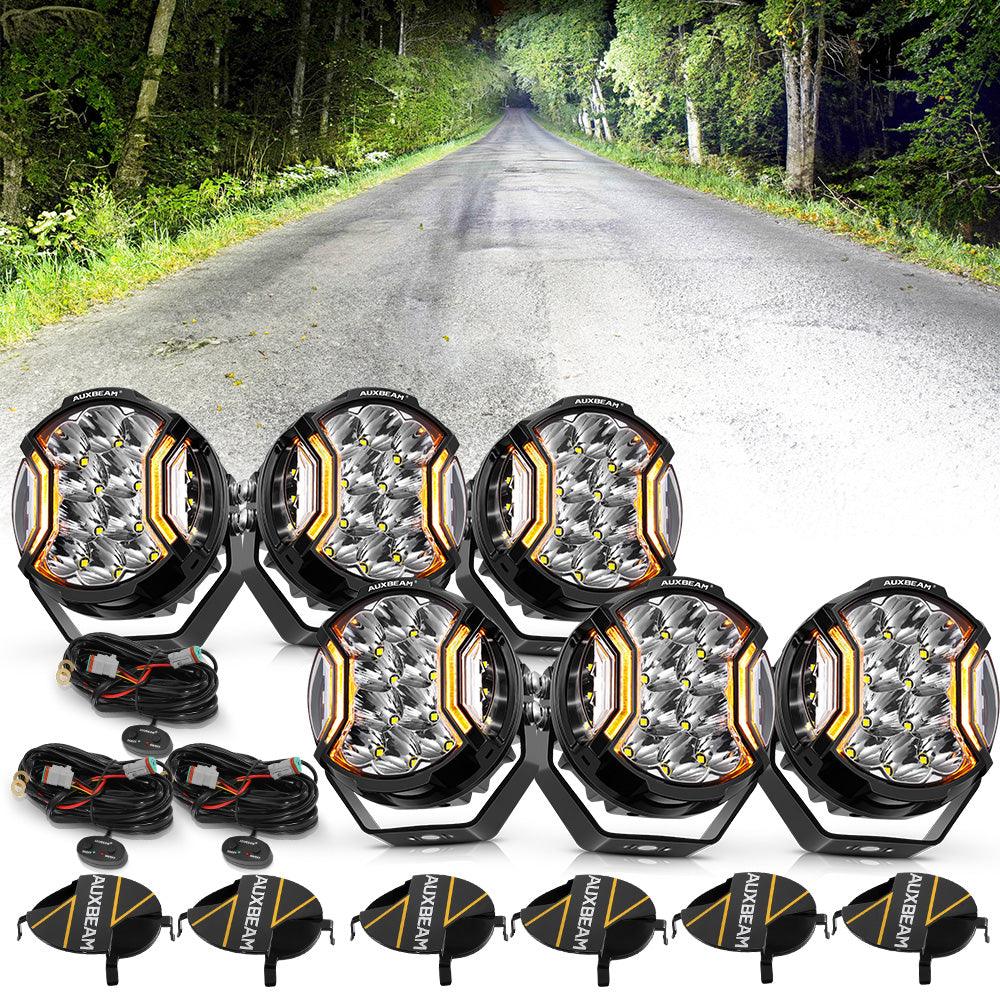 Auxbeam V-ULTRA Series 5" LED Side Shooter Pods – 172W, White, Amber DRL