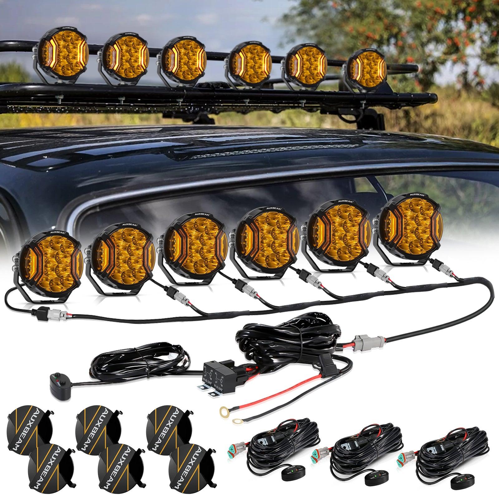 Auxbeam V-ULTRA Series 5" LED Side Shooter Pods – 172W, Amber, Amber DRL
