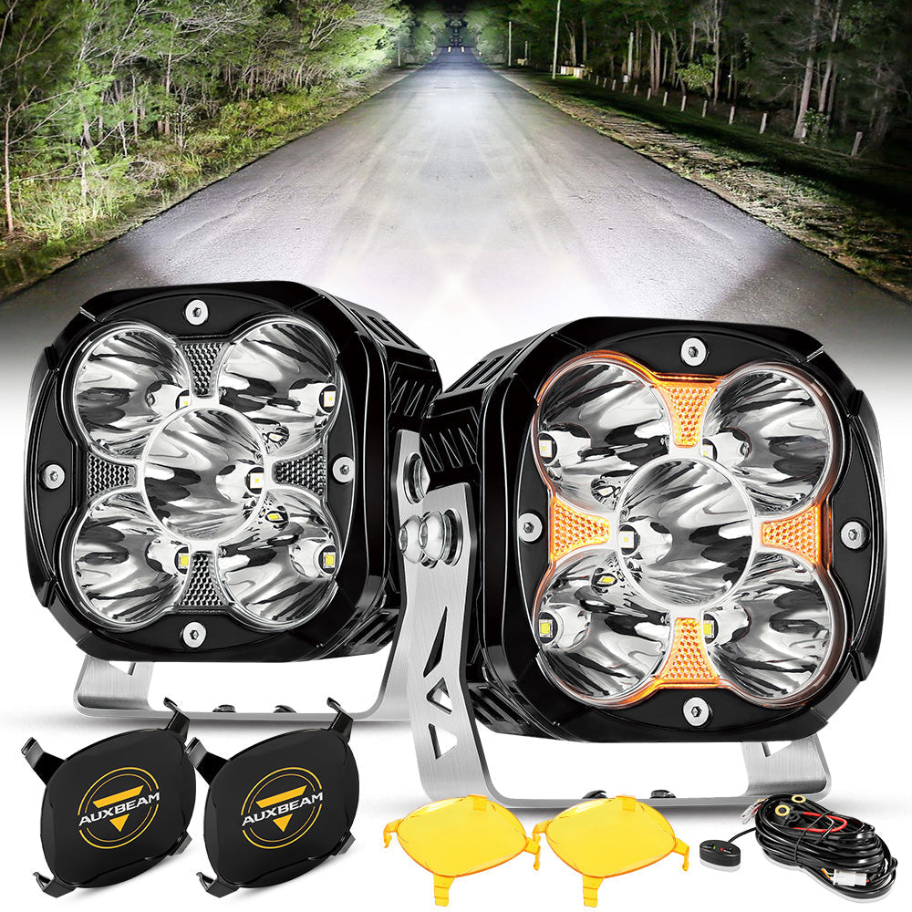Auxbeam XP-ULTRA Series 4.5" LED Combo Pod Lights – Amber DRL