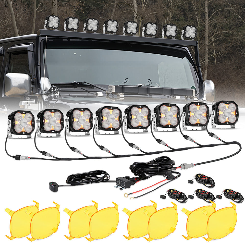 Auxbeam®XP-ULTRA Series 4.5 Inch Flood Beam LED Pod Lights Off