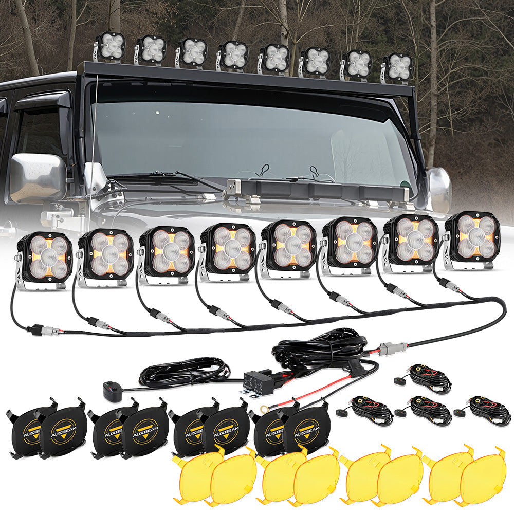 Auxbeam®XP-ULTRA Series 4.5 Inch Flood Beam LED Pod Lights Off