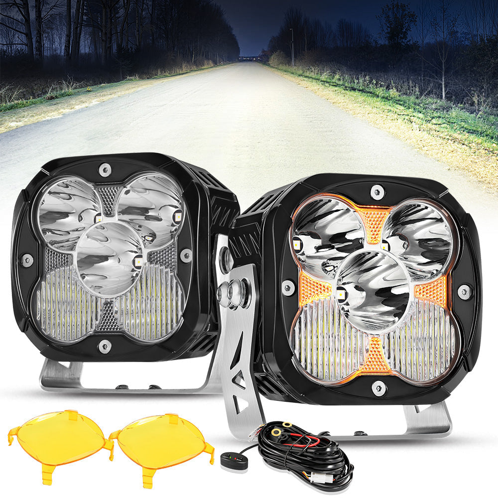 Auxbeam XP-ULTRA Series 4.5" LED Combo Pod Lights – Amber DRL