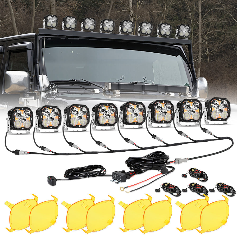 Auxbeam XP-ULTRA Series 4.5" LED Combo Pod Lights – Amber DRL