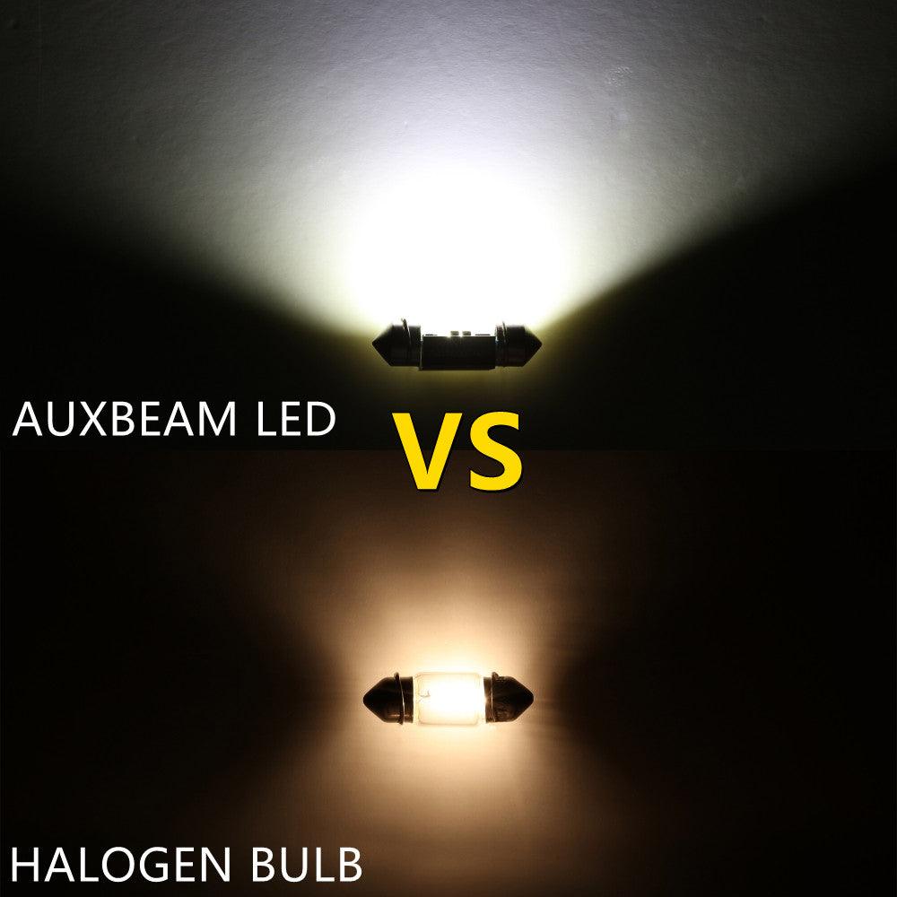 Auxbeam Dual Color Switchback 39mm Festoon LED Bulbs – DE3174 / 3425 / 6461 / 11005 / 12854, 1860CSP, 6500K White & Ice Blue, CANBUS, Interior/Dome/Map/License Plate (2 Pack)