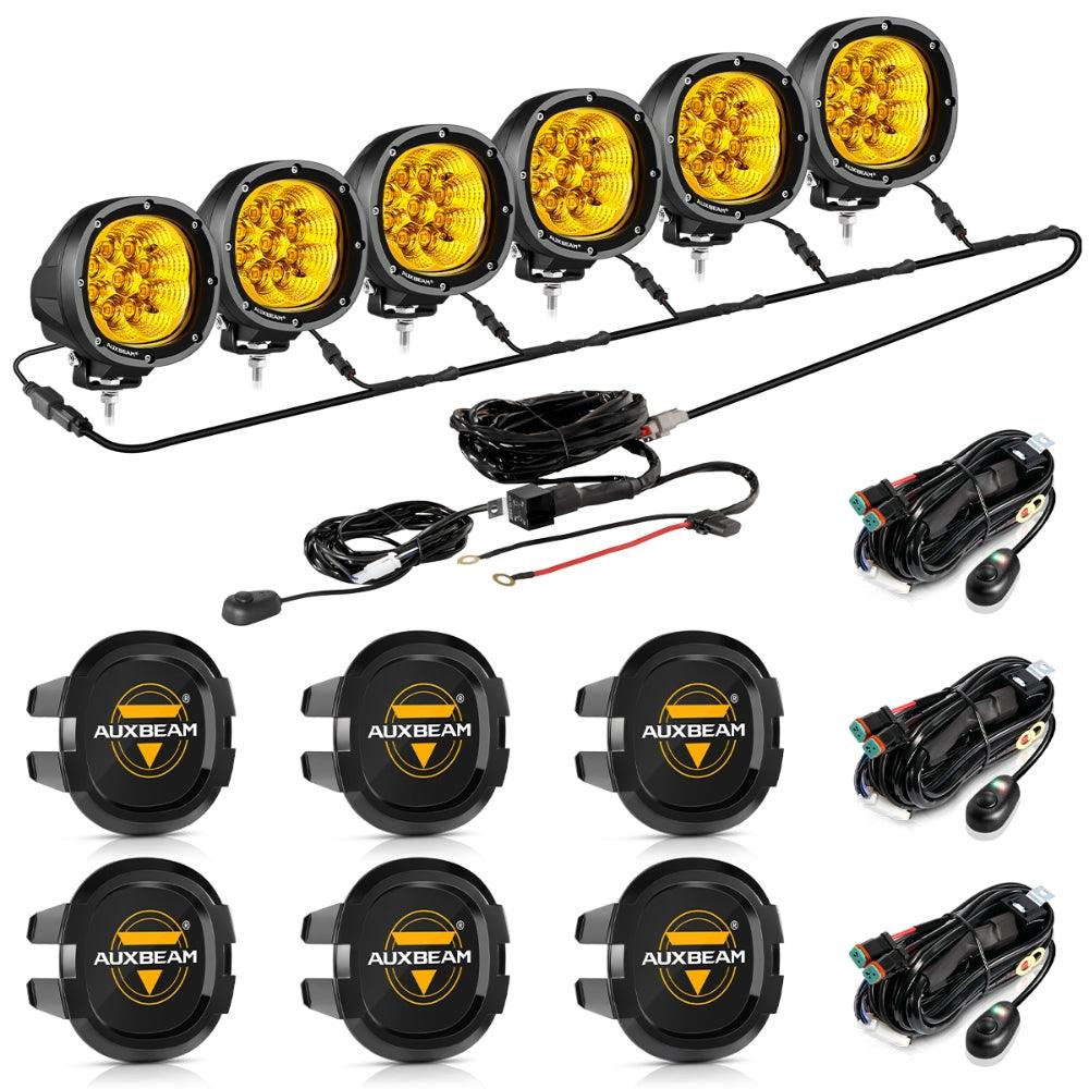 Auxbeam P4 Series 4" LED Driving Lights – 90W, 9,000LM, Amber Flood Beam