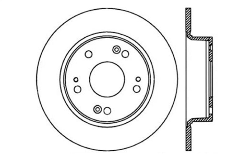 StopTech 04-08 Acura TSX / 03-07 Honda Accord SportStop Slotted & Drilled Left Rear Rotor