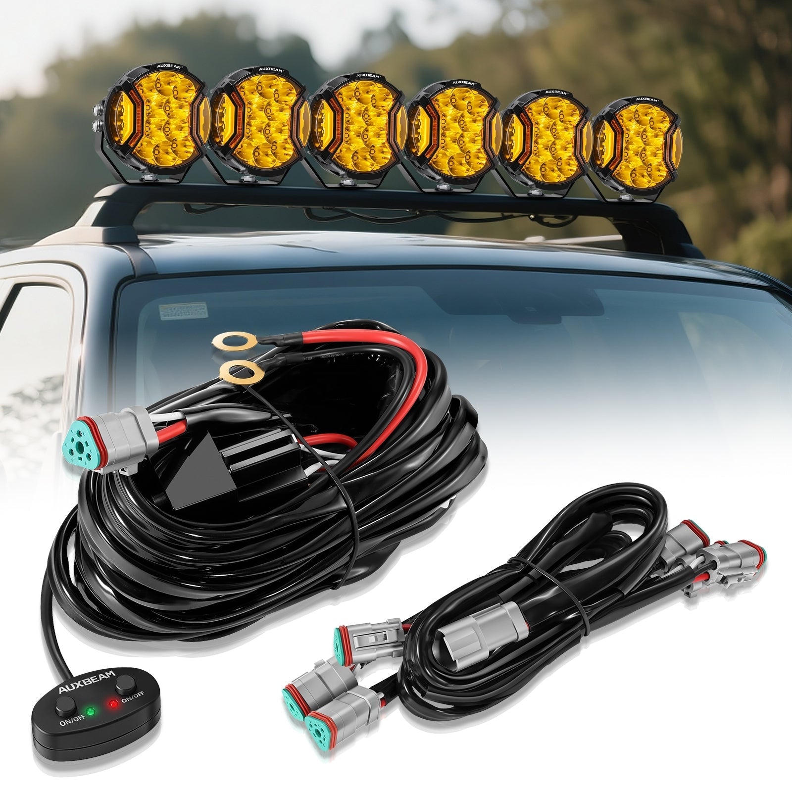 Auxbeam 6-LED Pod Light Wiring Harness Kit – 3-Pin DT Plug