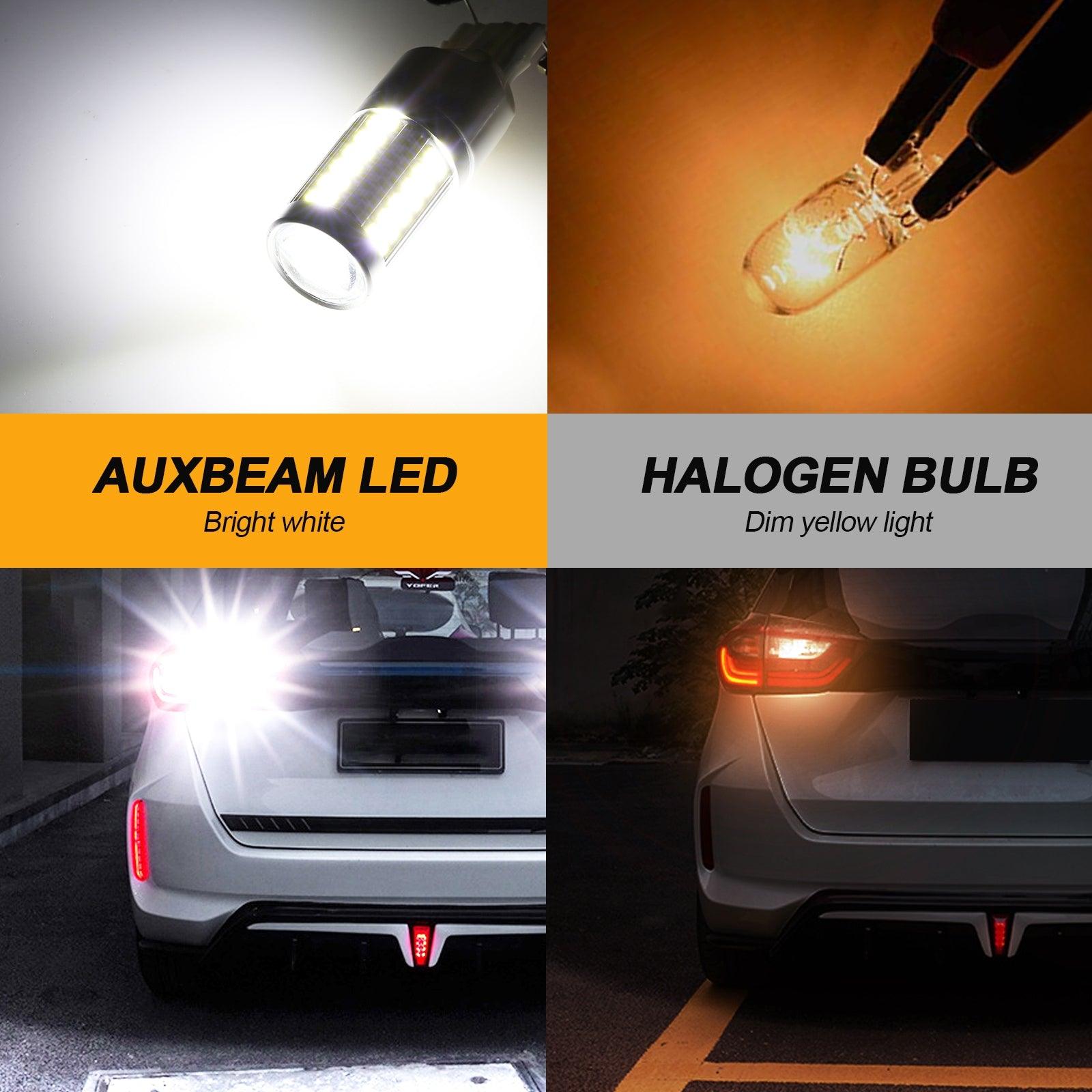 Auxbeam 7440 / 7440A LED Bulbs – 33LED Series, Backup/Reverse/Turn Signal/Brake/Tail Lights, 20W, 4000LM, 6500K White (2 Pack)