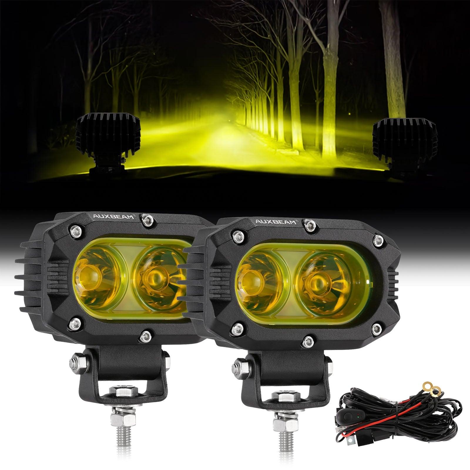 Auxbeam R4 Series 4" LED Pods – 60W, Amber Flood Beam