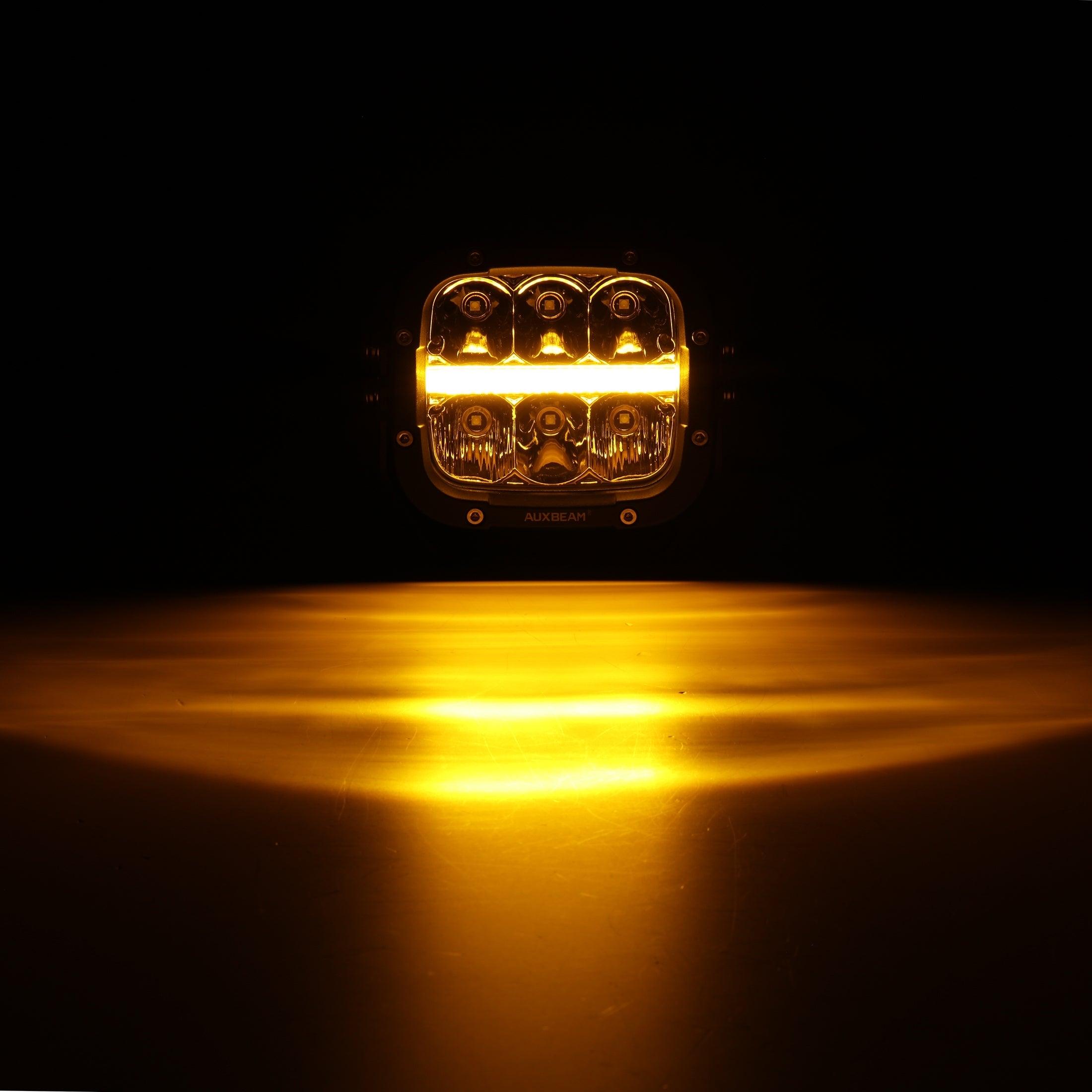 Auxbeam XP-ULTRA Series 5" LED Pods – 132W, 15,600LM, White/Amber, Amber DRL