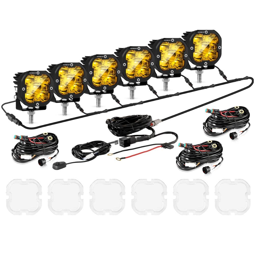 Auxbeam XP-ULTRA Series 3" LED Pods – 80W, Spot Beam, Amber & White