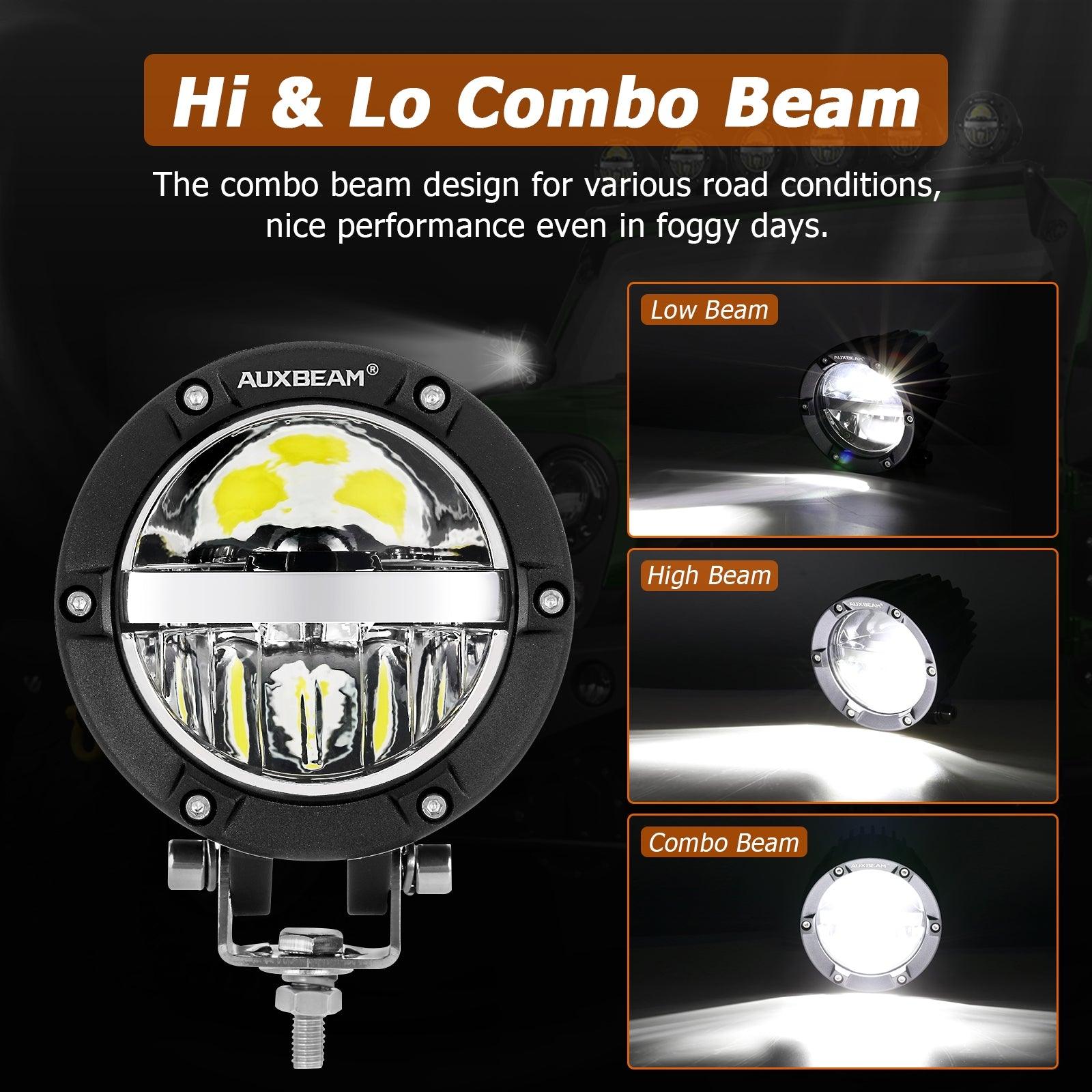 Auxbeam C4 Series 4" LED Driving Lights – 100W, Combo Beam